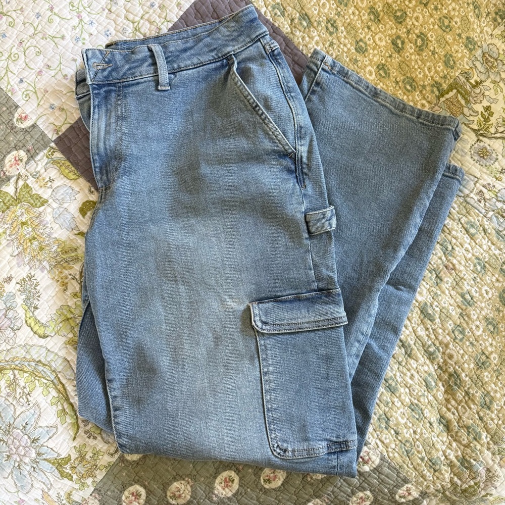 LuLaRoe Blue Denim Cargo Jeans